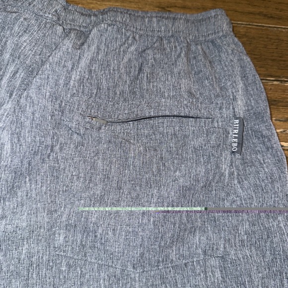 Burlebo Men's Small Athletic Shorts 5.5” Lined Drawstring Elastic Heather Gray - Picture 6 of 9